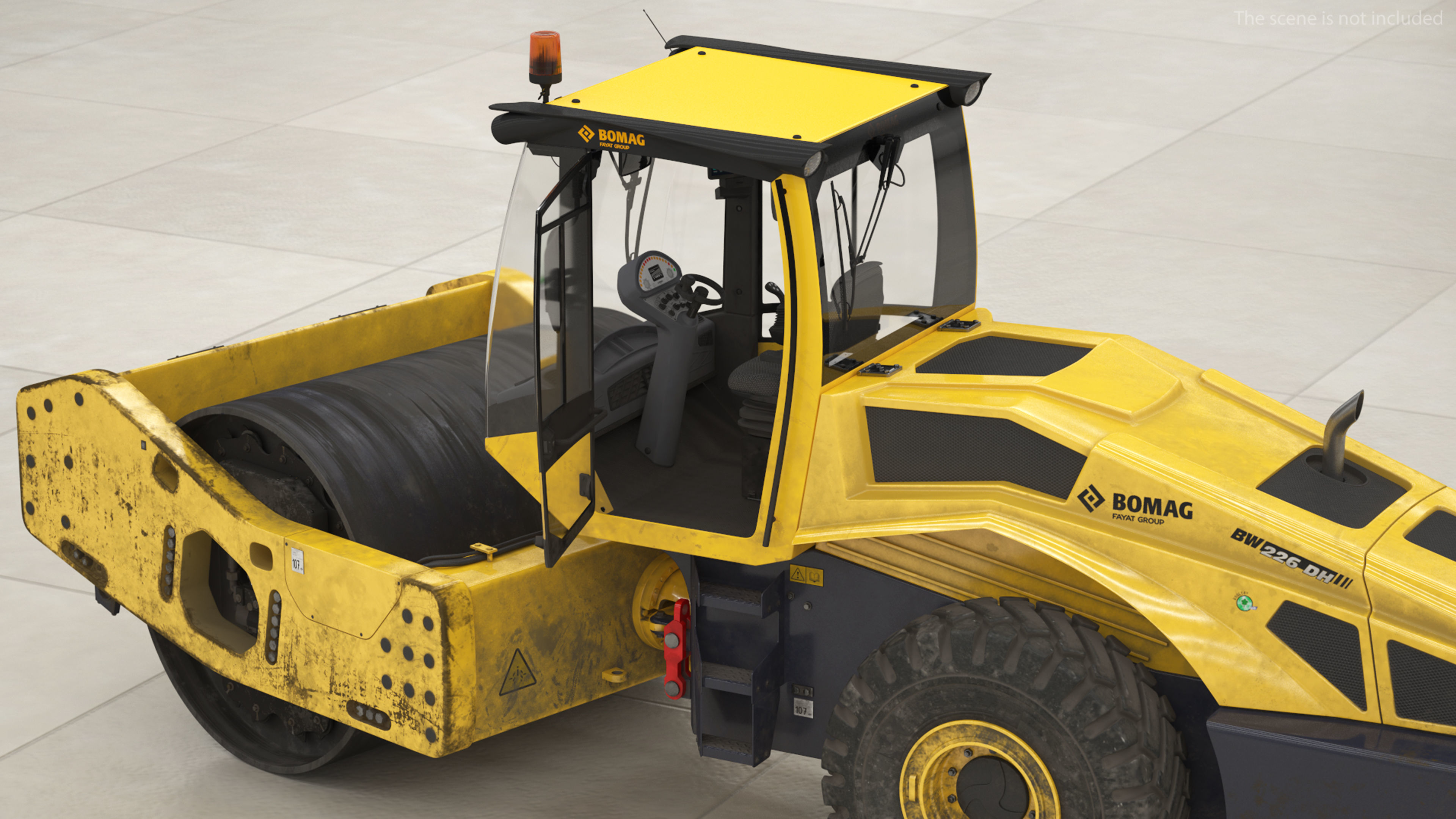 BOMAG BW226 DH5 Single Drum Compactor Dirty Rigged 3D model_10