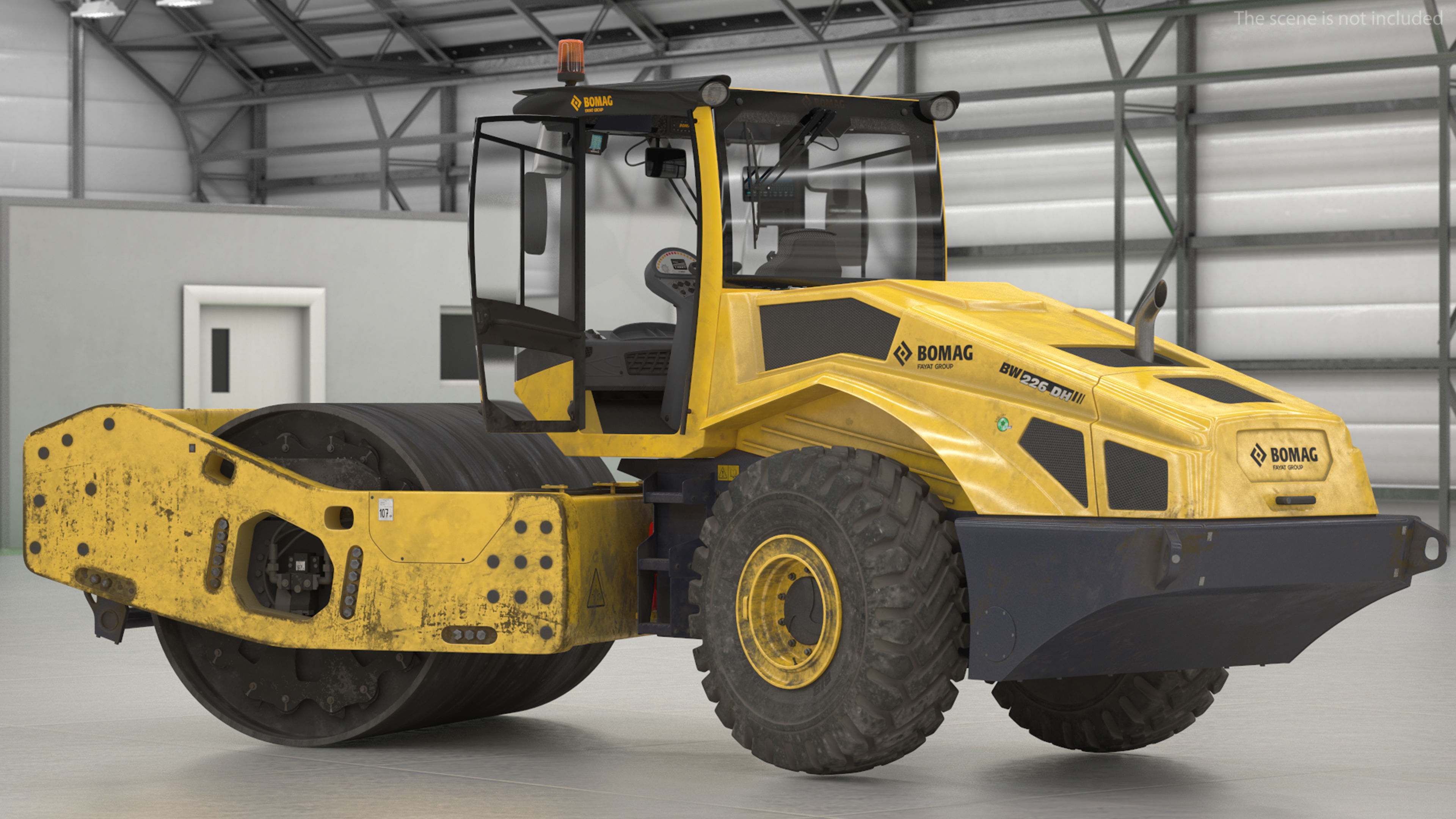 BOMAG BW226 DH5 Single Drum Compactor Dirty Rigged 3D model_7