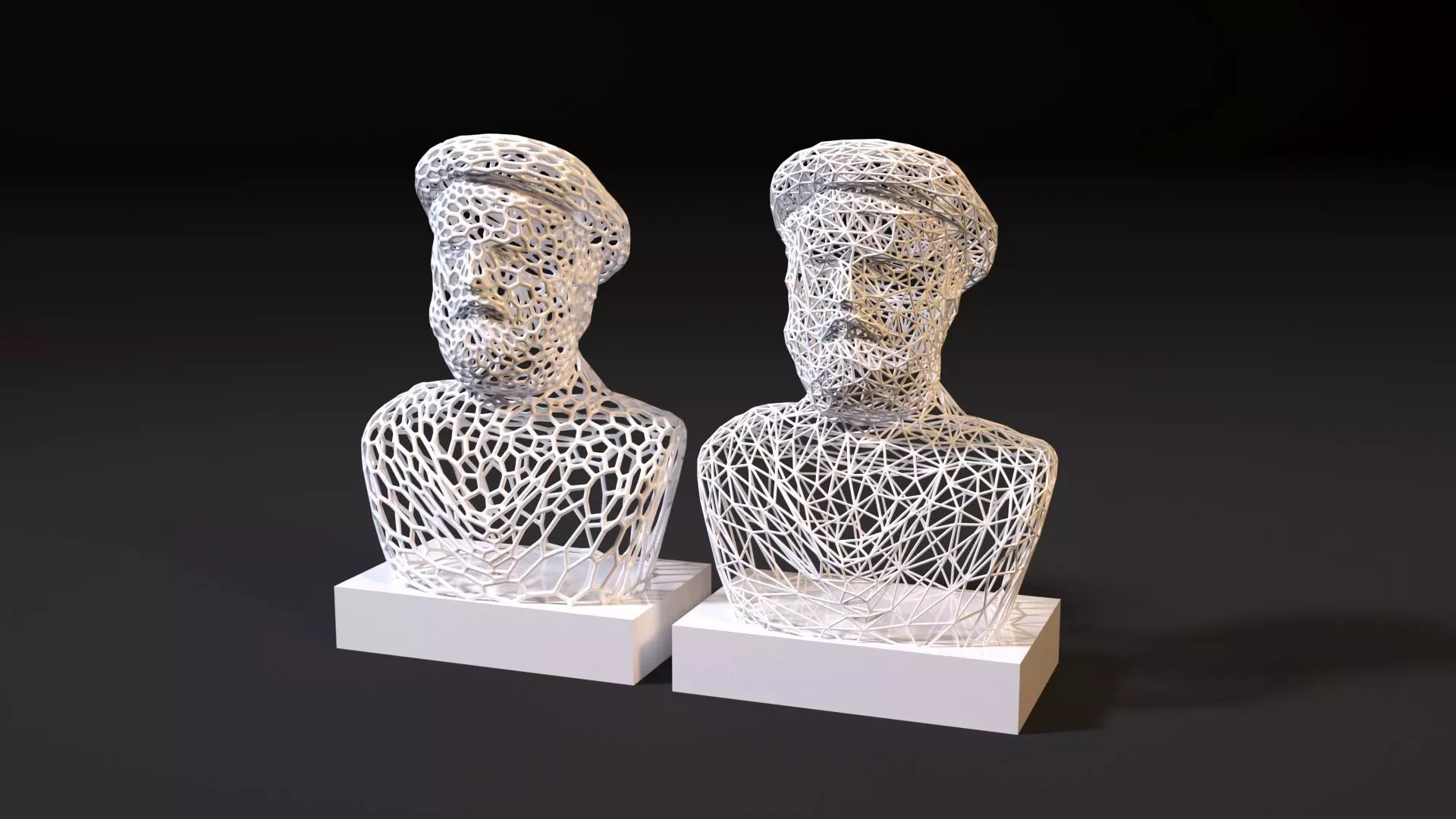 Pythagoras pair of busts 3D print model_0