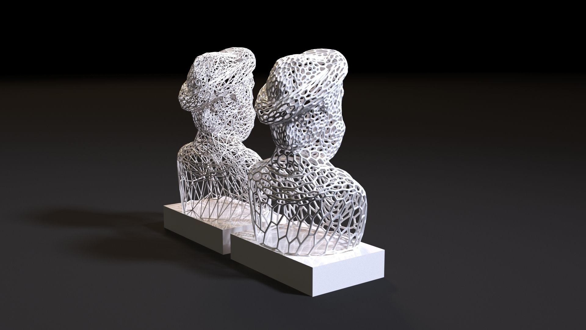 Pythagoras pair of busts 3D print model_4