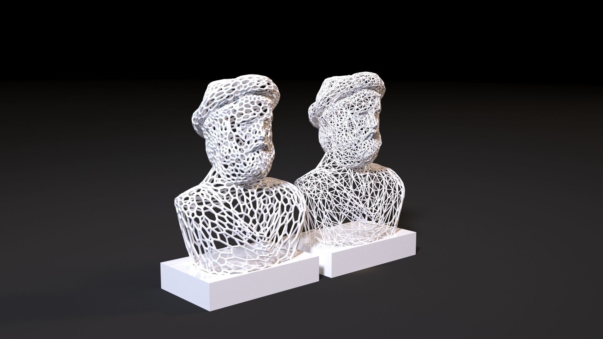 Pythagoras pair of busts 3D print model_6