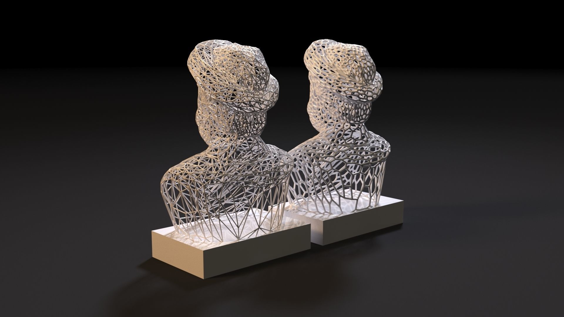 Pythagoras pair of busts 3D print model_2