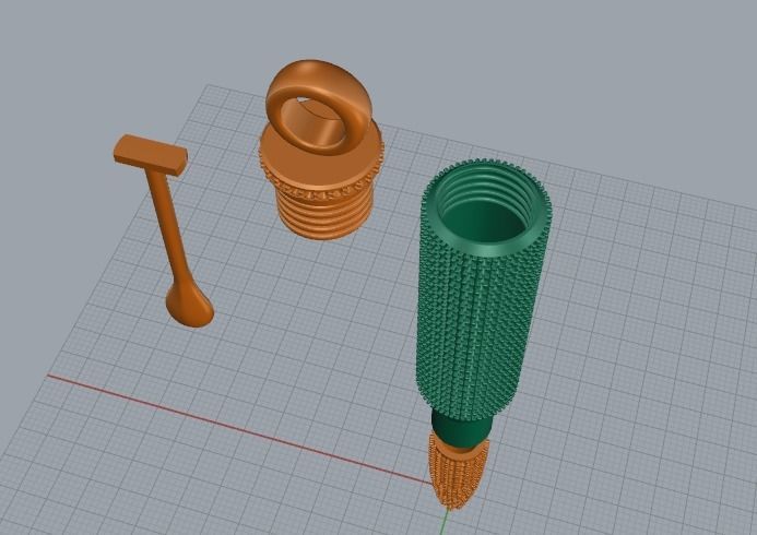 Bullet pendant with spoon Model 1731 3D print model_3