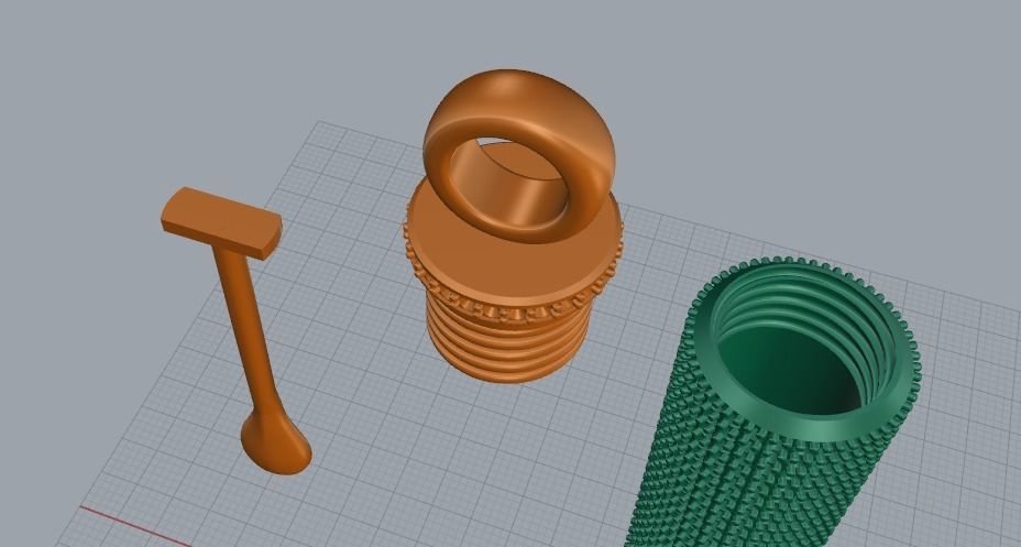 Bullet pendant with spoon Model 1731 3D print model_6
