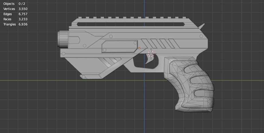 Sci-fi Pistol  Low-poly 3D model_4