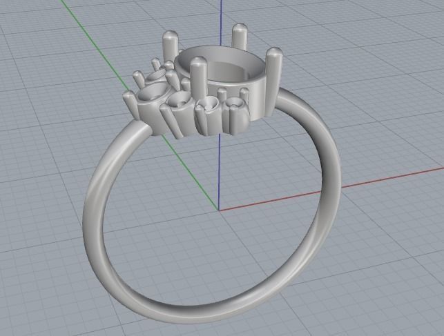 Soliter ring Model 1758 3D print model_3