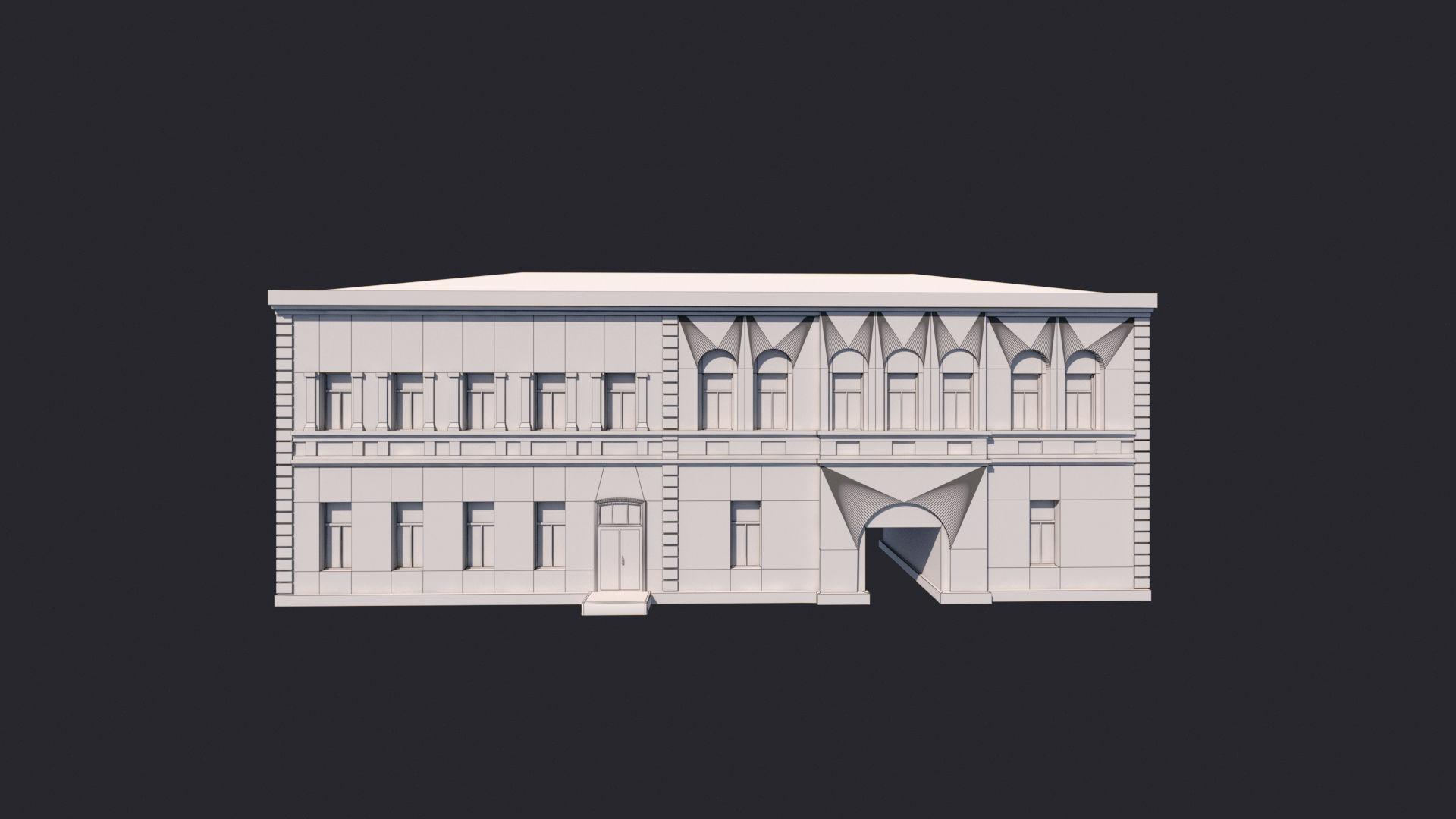 Building Facades Bundle Low-poly Low-poly 3D model_13