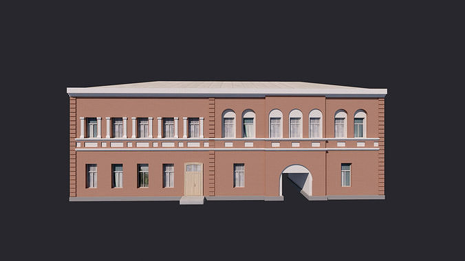 Building Facades Bundle Low-poly Low-poly 3D model 4