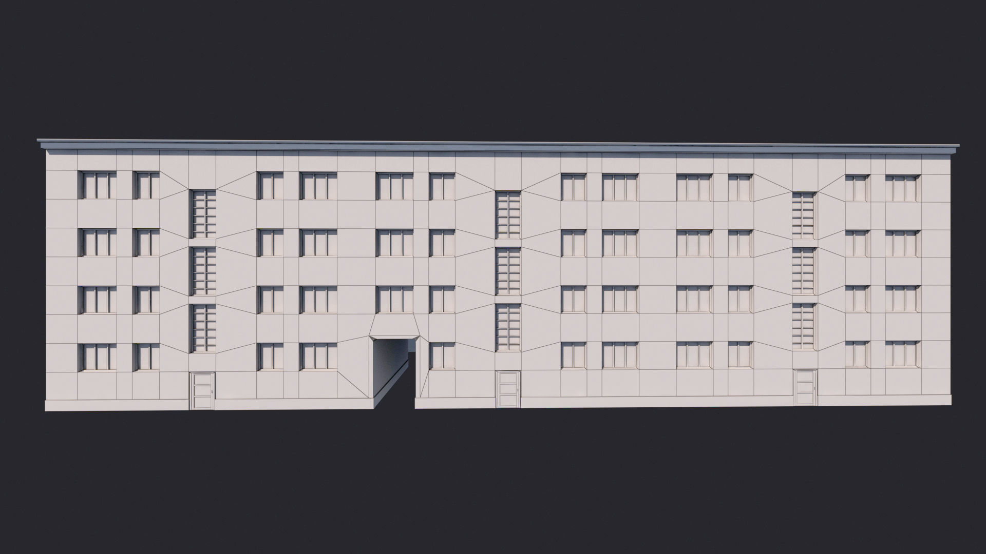 Building Facades Bundle Low-poly Low-poly 3D model_17