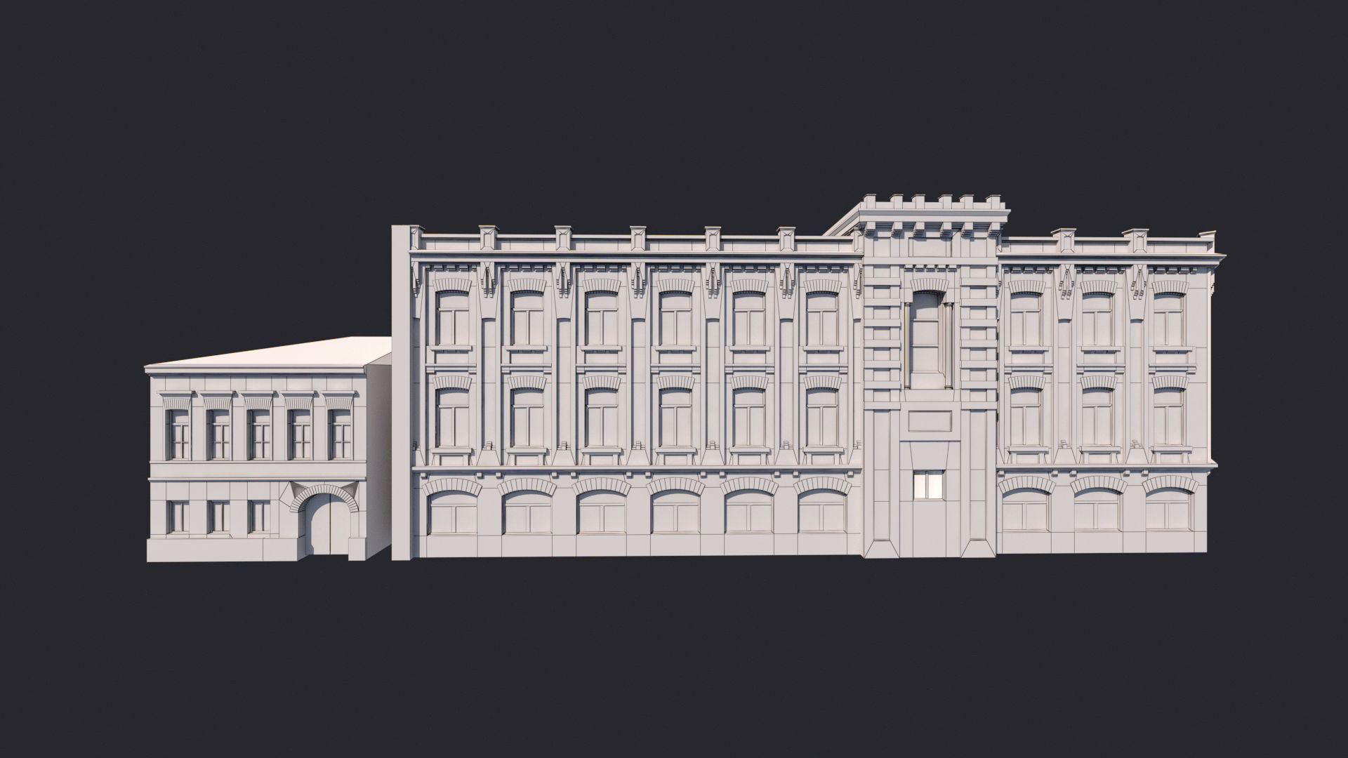 Building Facades Bundle Low-poly Low-poly 3D model_15