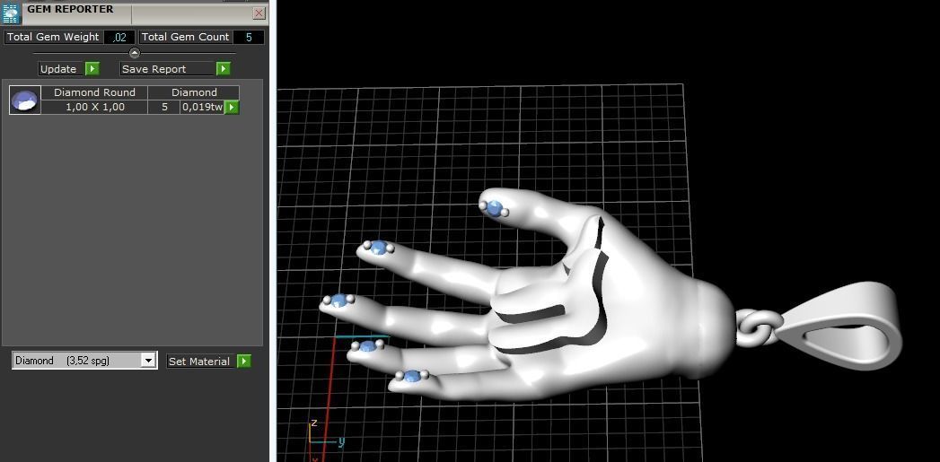 Pendant in the shape of a hand Model 1777 3D print model_8