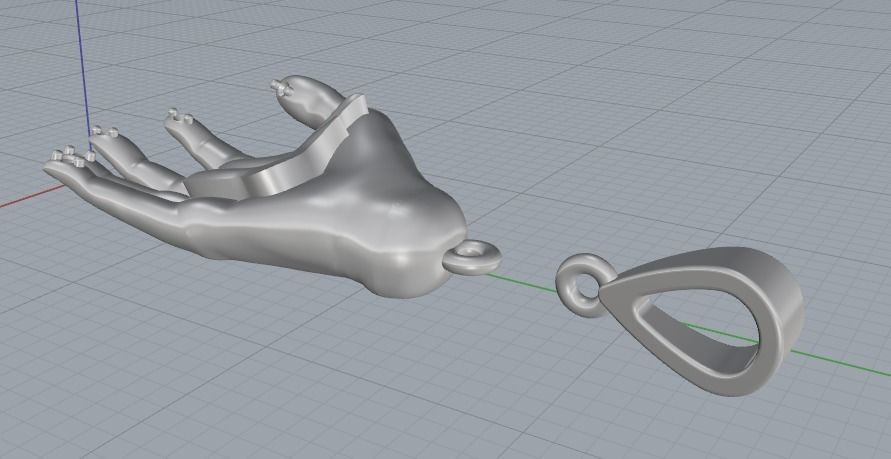 Pendant in the shape of a hand Model 1777 3D print model_3