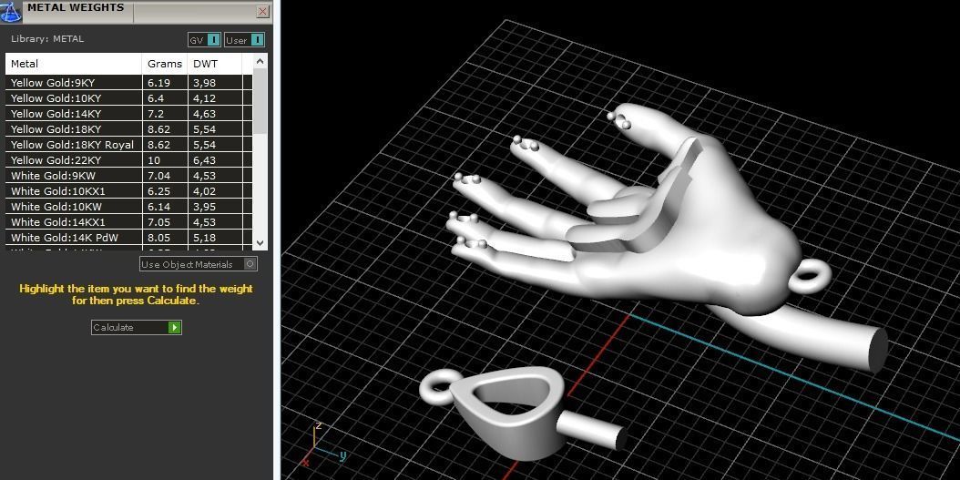 Pendant in the shape of a hand Model 1777 3D print model_7