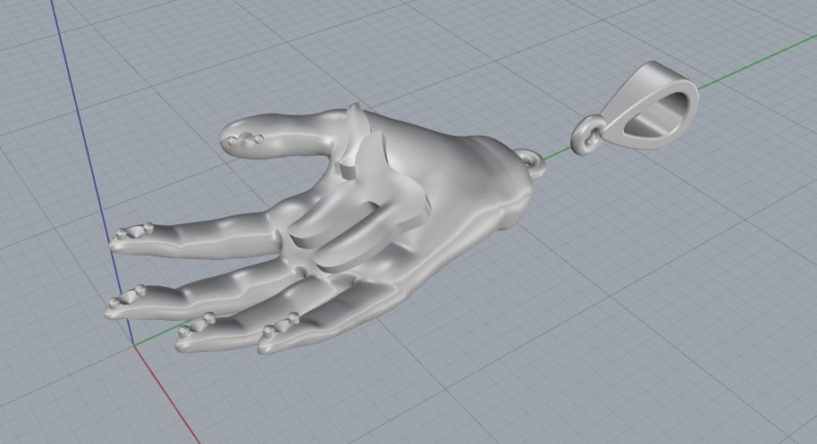 Pendant in the shape of a hand Model 1777 3D print model_2