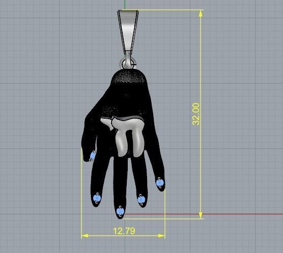 Pendant in the shape of a hand Model 1777 3D print model_5