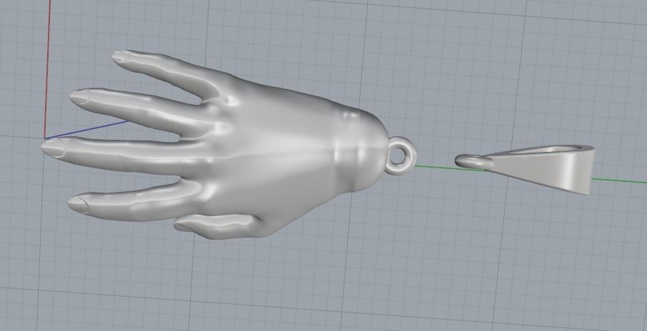 Pendant in the shape of a hand Model 1777 3D print model_4
