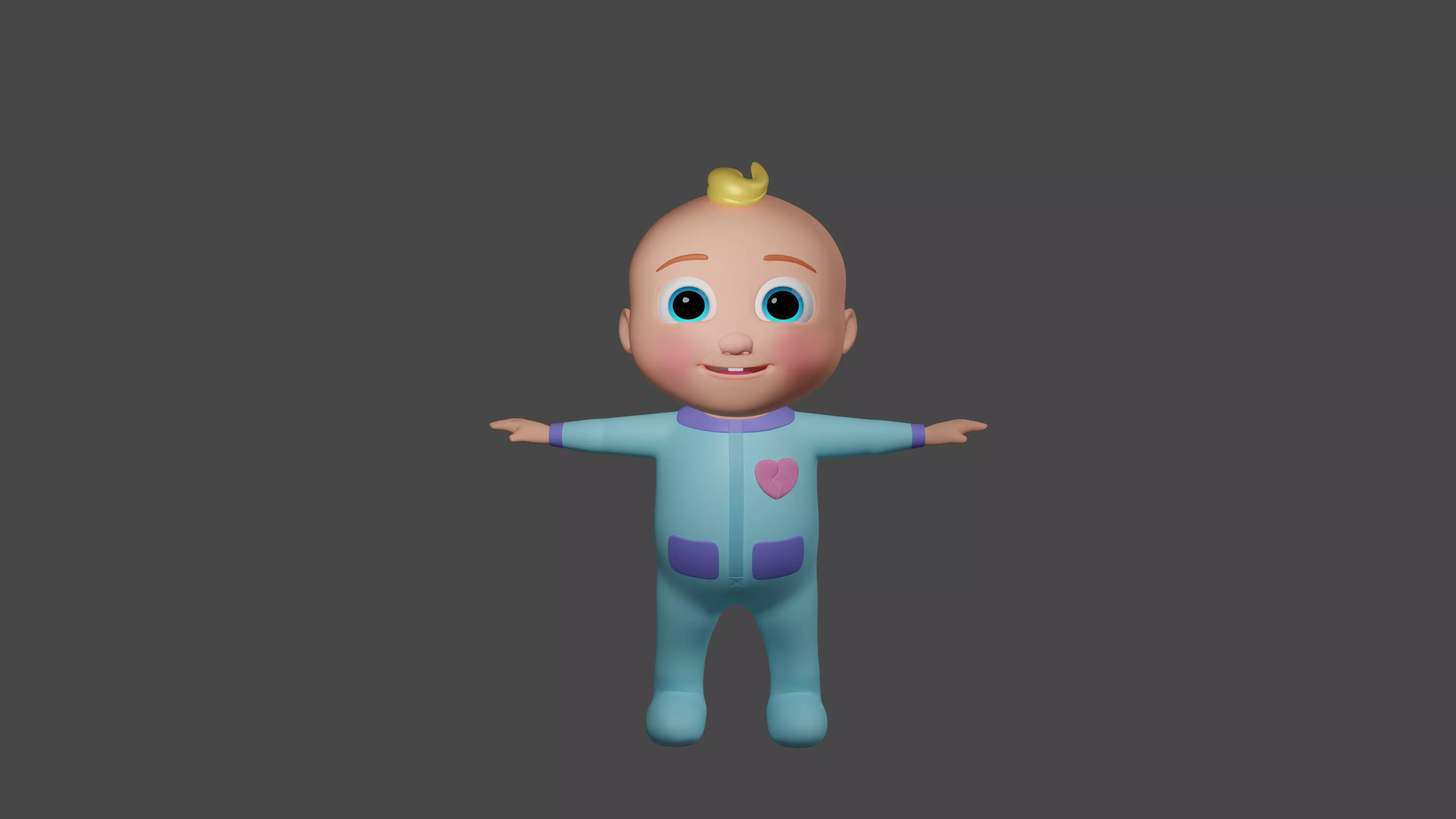 Cartoon Baby NoRig 3D model 3D model_0