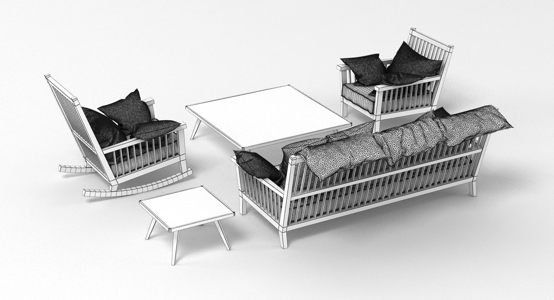 Gervasoni Gray Set 3D model_7