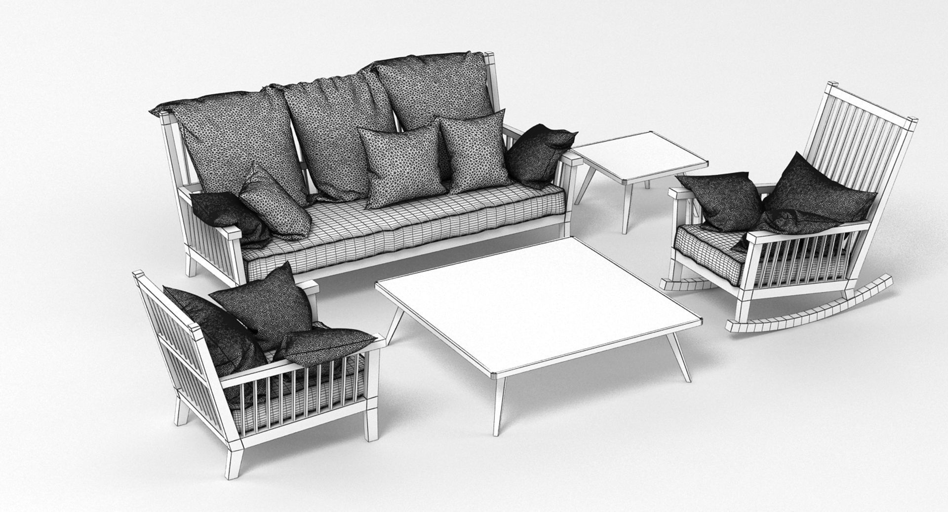 Gervasoni Gray Set 3D model_2