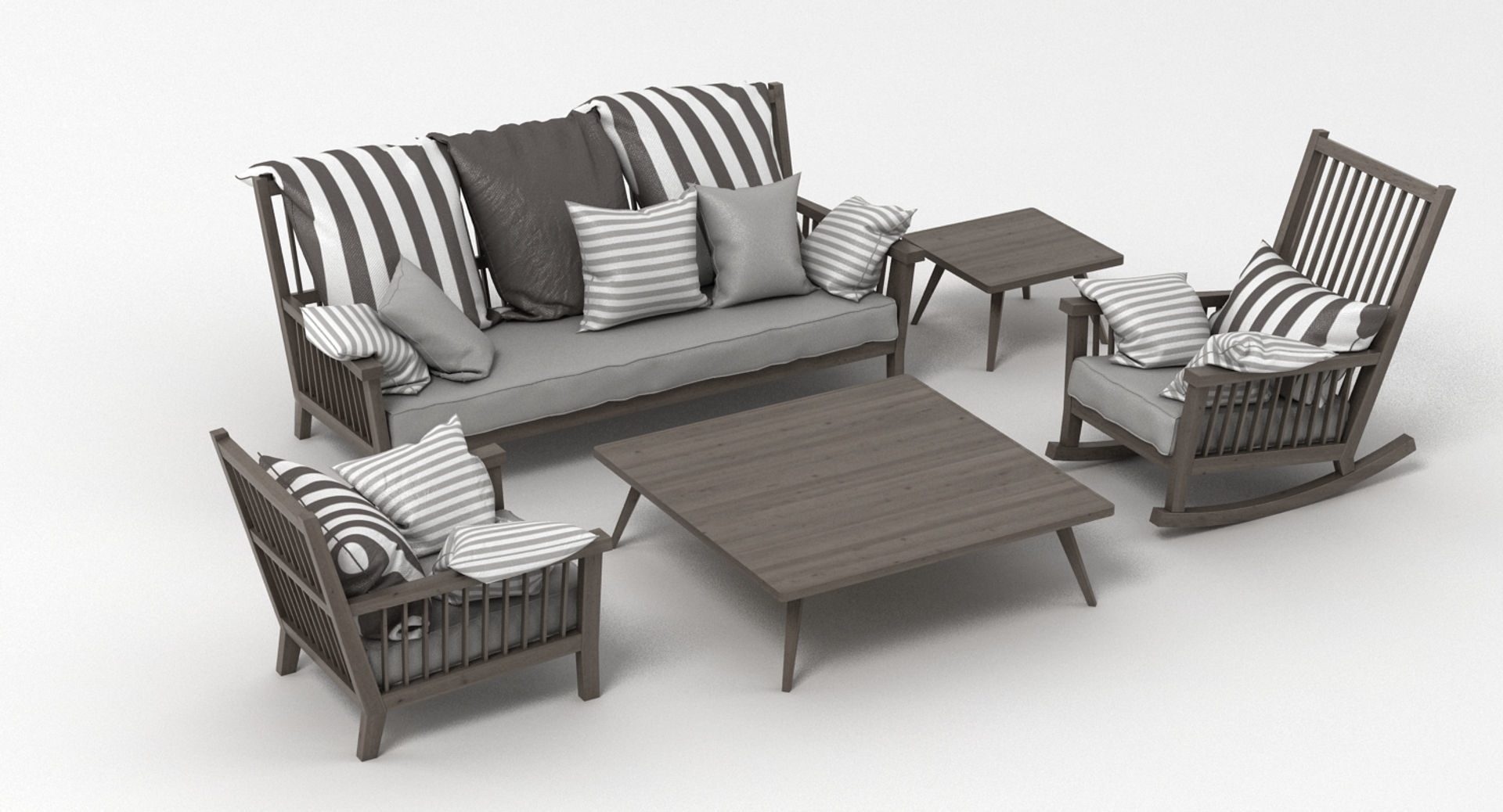Gervasoni Gray Set 3D model_1