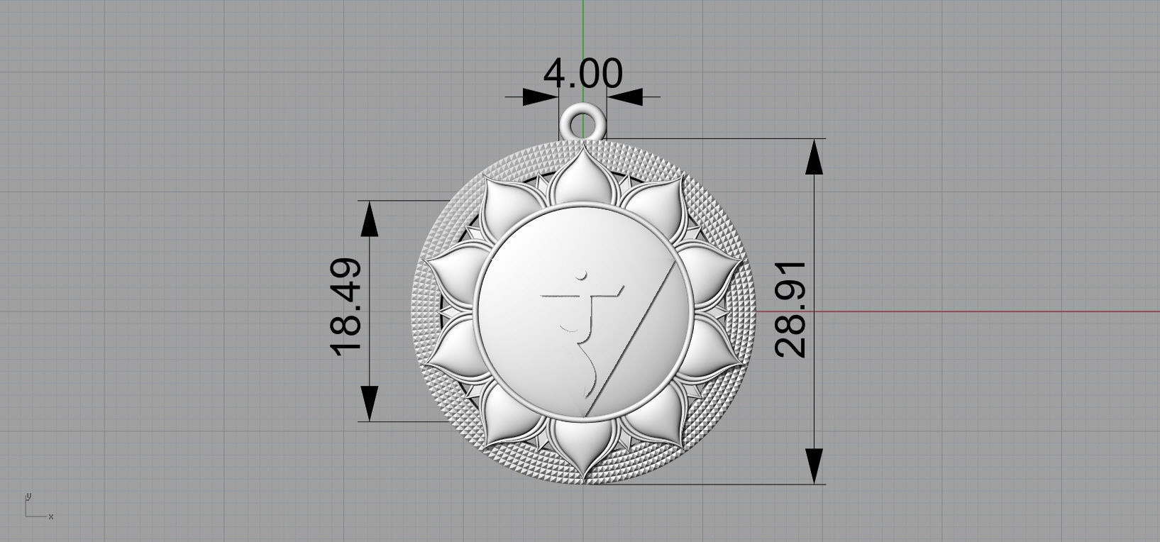 Manipura chakras Pendant  3D print model_8