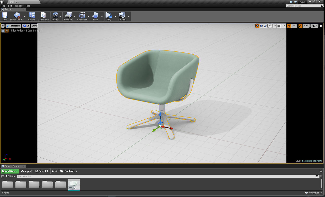 PlusHalle Scoop Chair UE4 Low-poly 3D model_1