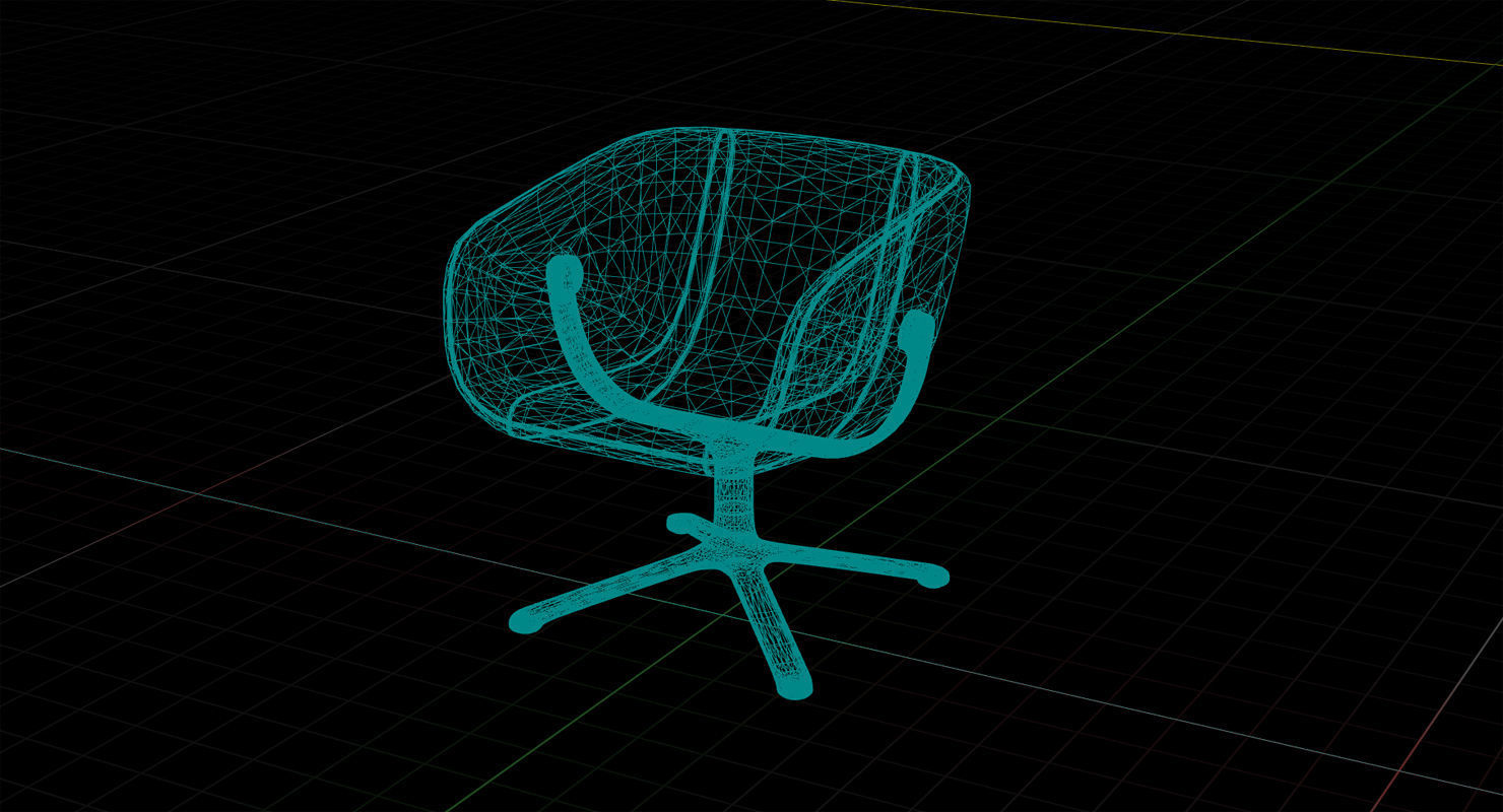 PlusHalle Scoop Chair UE4 Low-poly 3D model_3