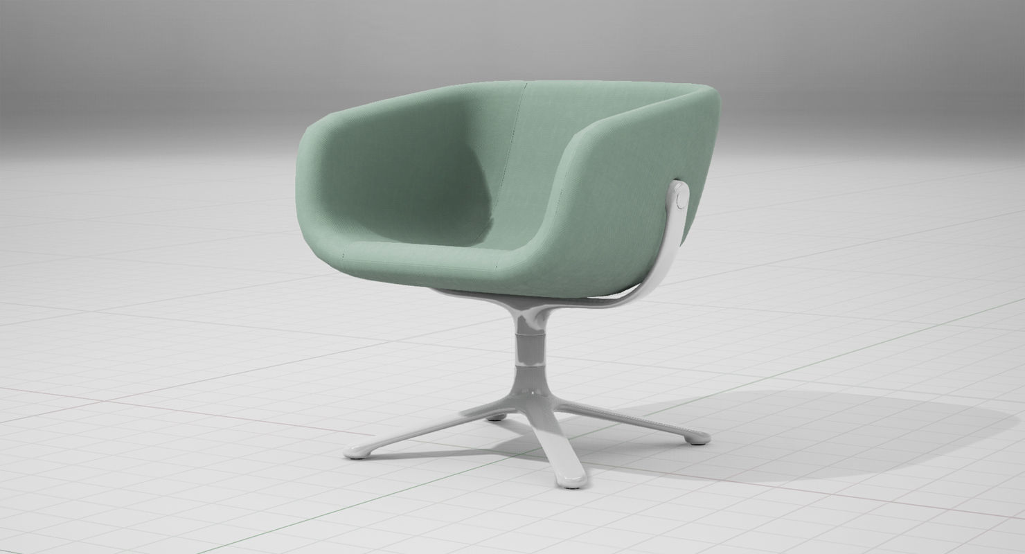 PlusHalle Scoop Chair UE4 Low-poly 3D model_9