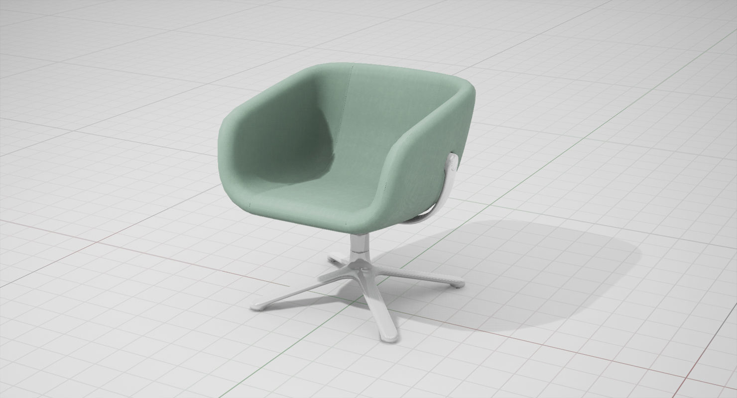 PlusHalle Scoop Chair UE4 Low-poly 3D model_2
