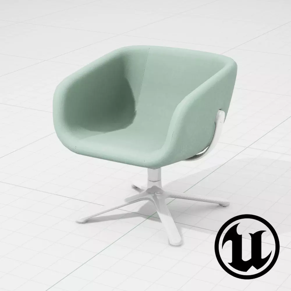 PlusHalle Scoop Chair UE4 Low-poly 3D model_0