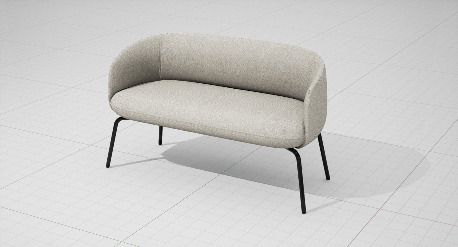 PlusHalle Low Nest Sofa UE4 Low-poly 3D model_2