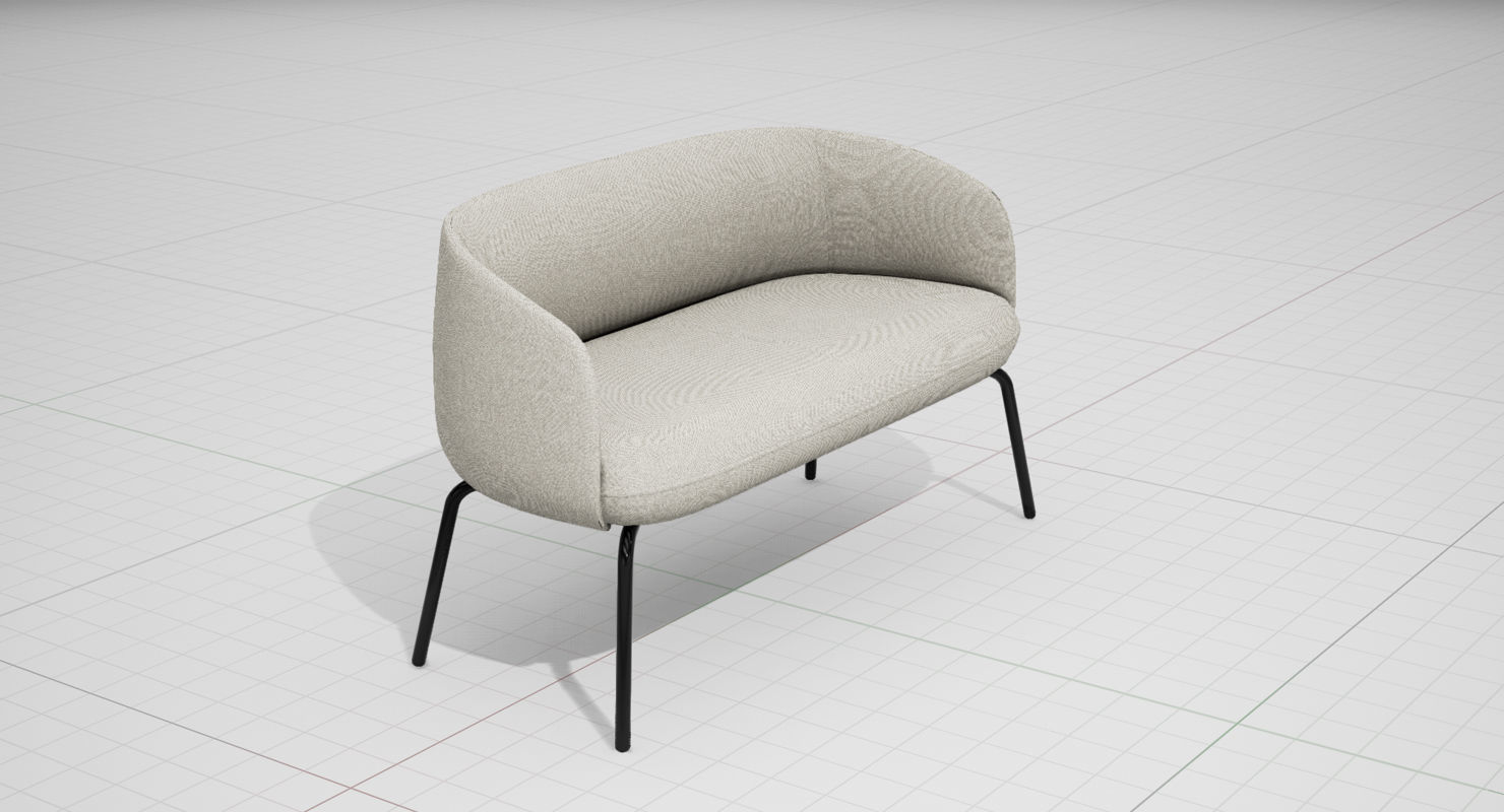 PlusHalle Low Nest Sofa UE4 Low-poly 3D model_5