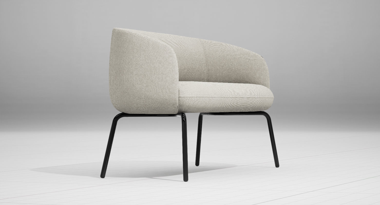 PlusHalle Low Nest Sofa UE4 Low-poly 3D model_11