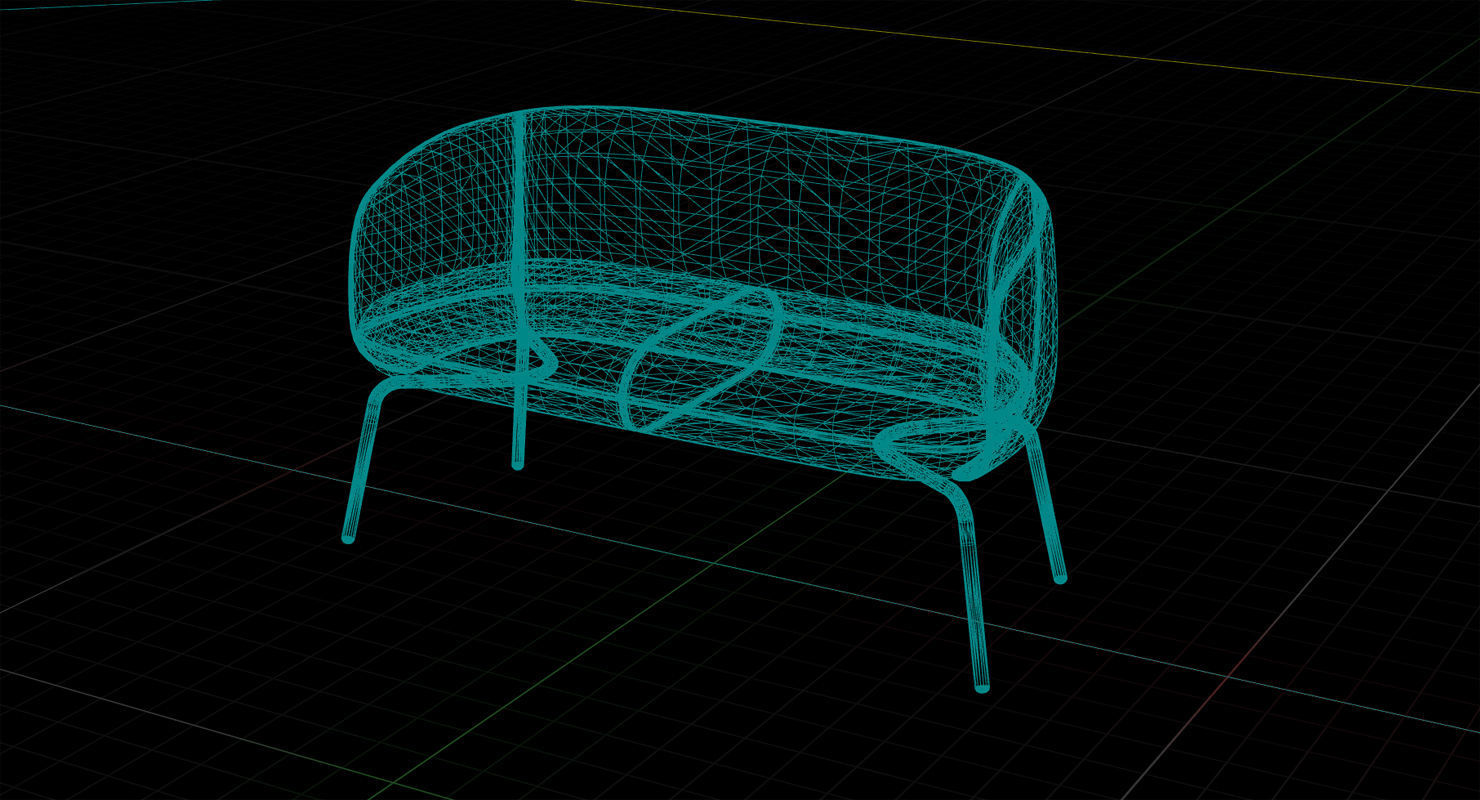 PlusHalle Low Nest Sofa UE4 Low-poly 3D model_3