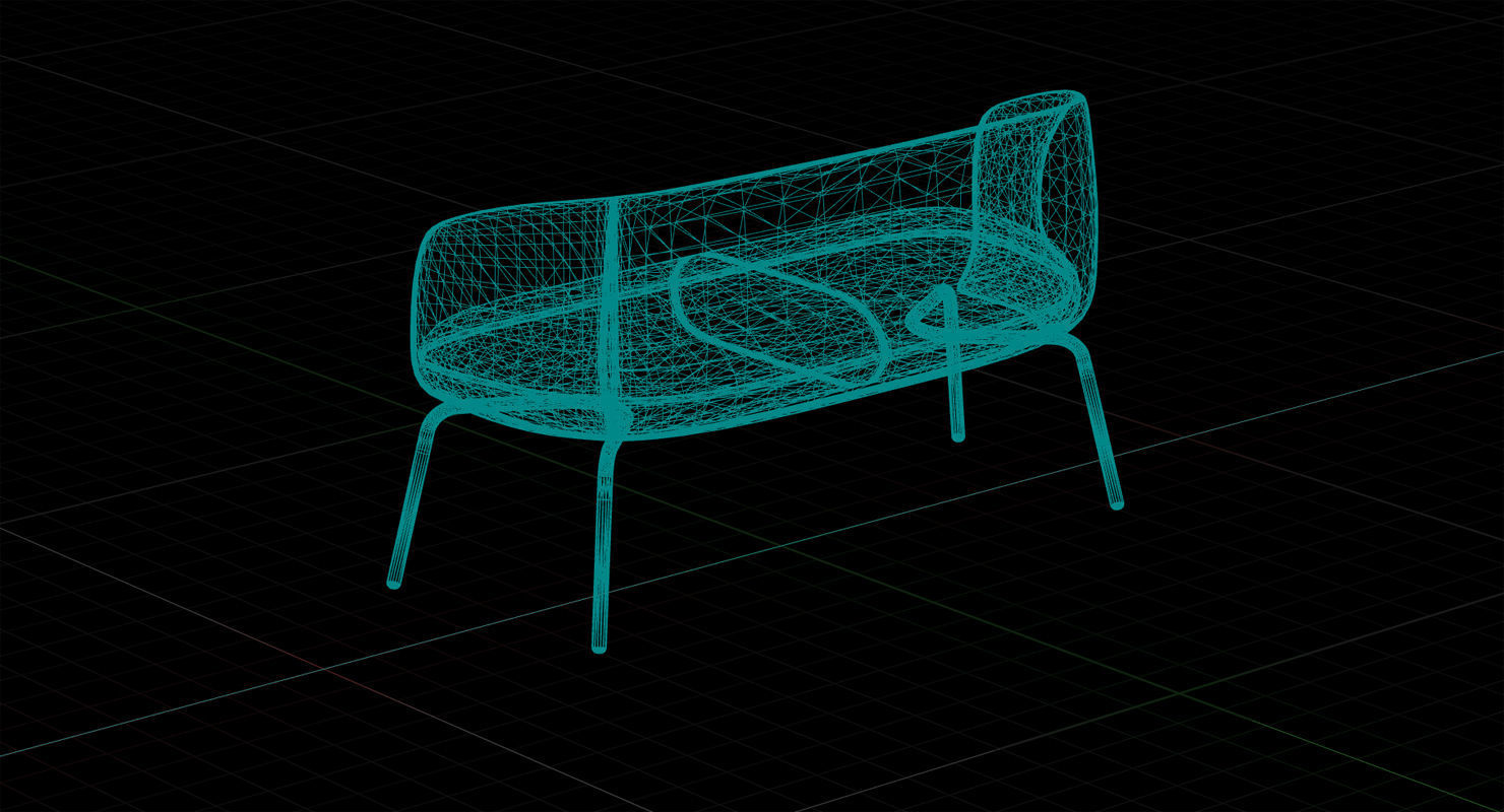 PlusHalle Low Nest Sofa UE4 Low-poly 3D model_7
