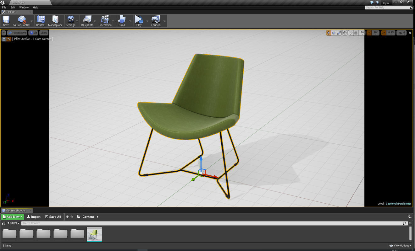 PlusHalle Lotus Chair UE4 Low-poly 3D model_1
