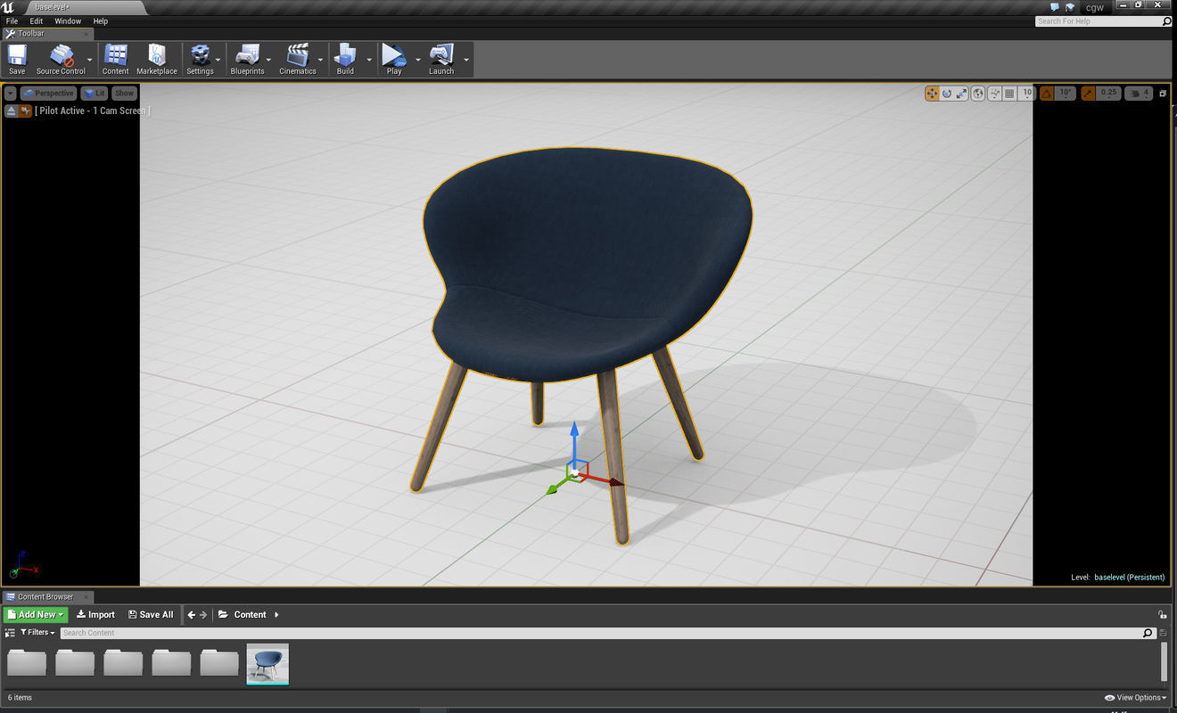 PlusHalle Capri Chair UE4 Low-poly 3D model_1