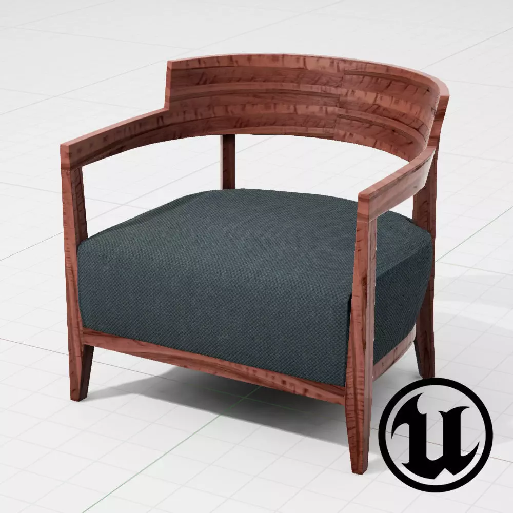 Flexform Jenny Chair UE4 Low-poly 3D model_0