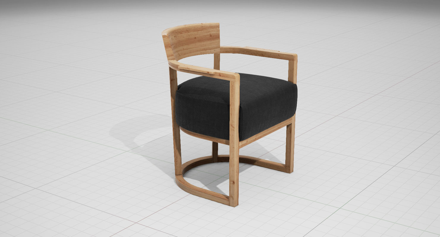 Flexform Barchetta Chair UE4 Low-poly 3D model_5
