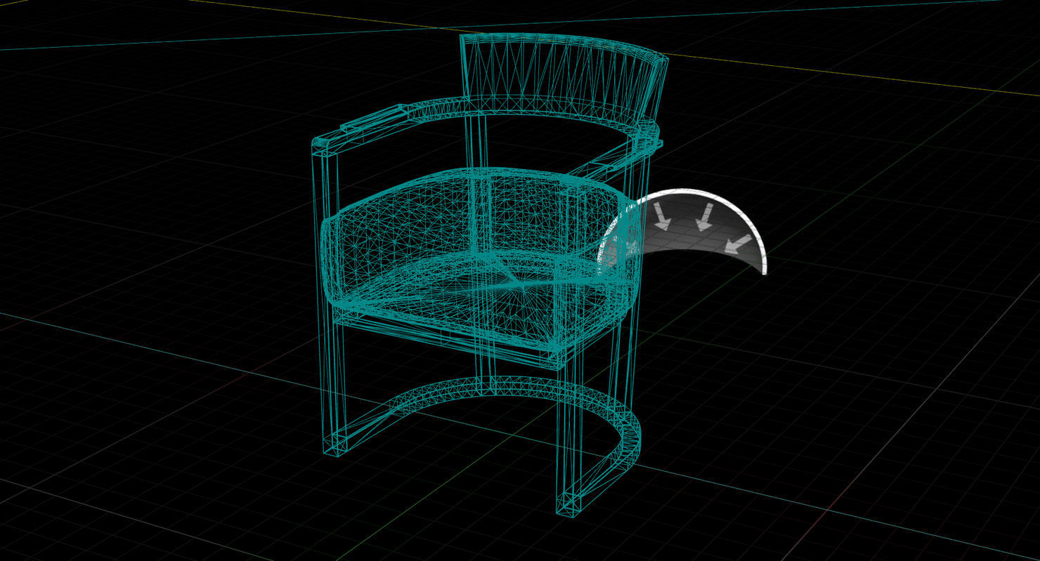 Flexform Barchetta Chair UE4 Low-poly 3D model_3