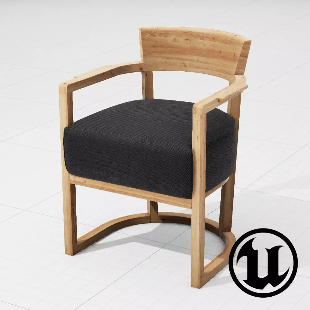 Flexform Barchetta Chair UE4 Low-poly 3D model_0