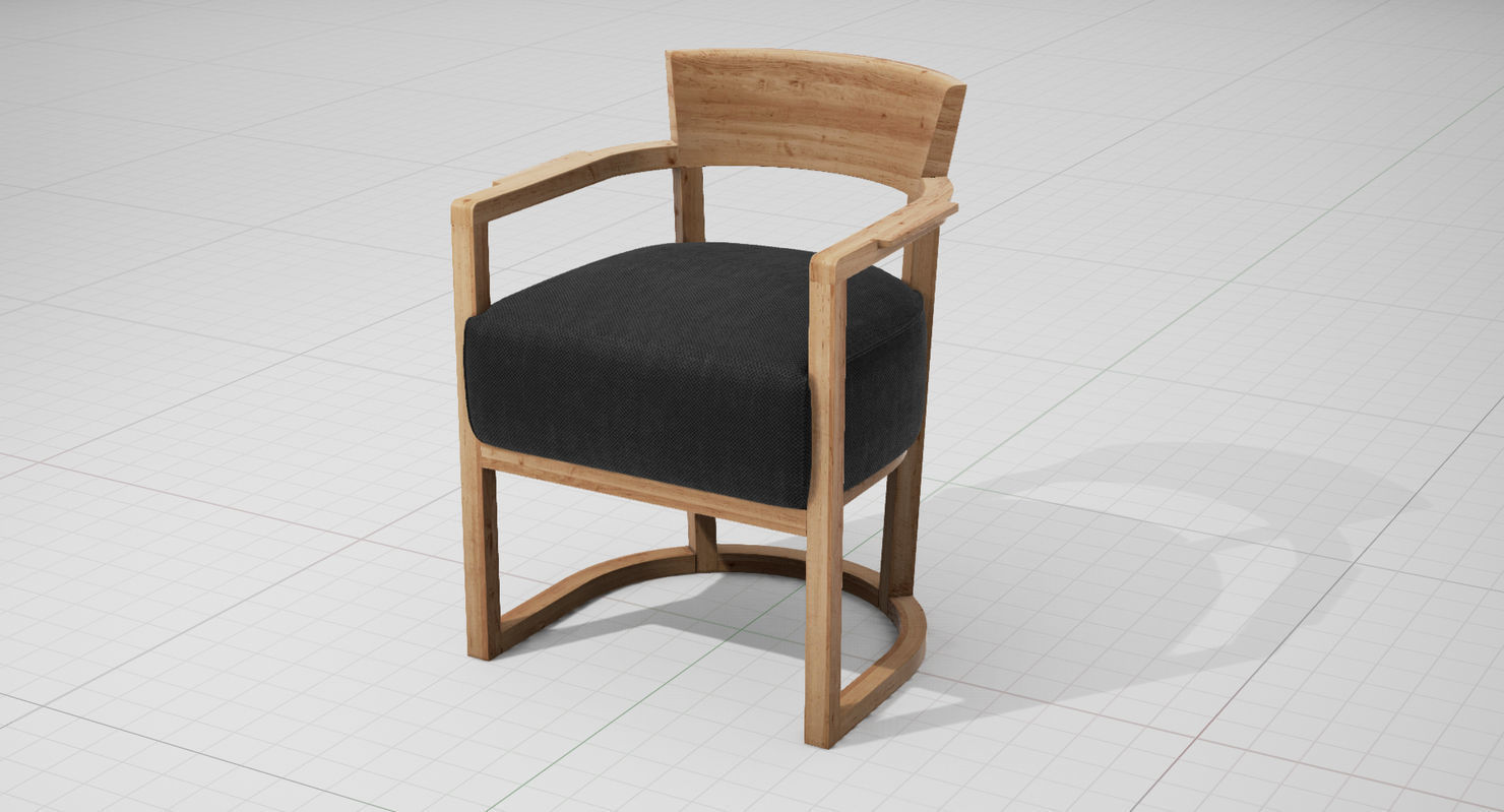 Flexform Barchetta Chair UE4 Low-poly 3D model_2