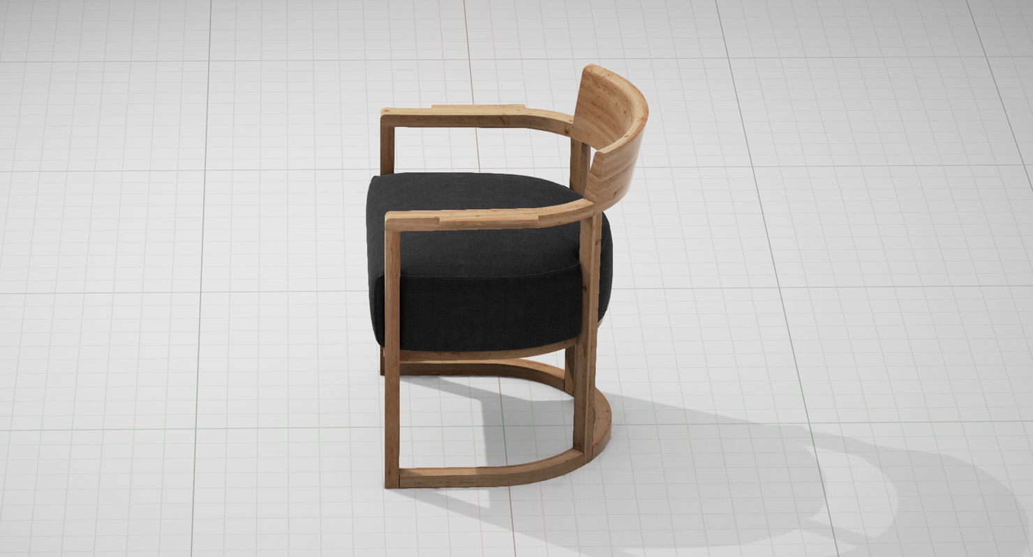 Flexform Barchetta Chair UE4 Low-poly 3D model_7