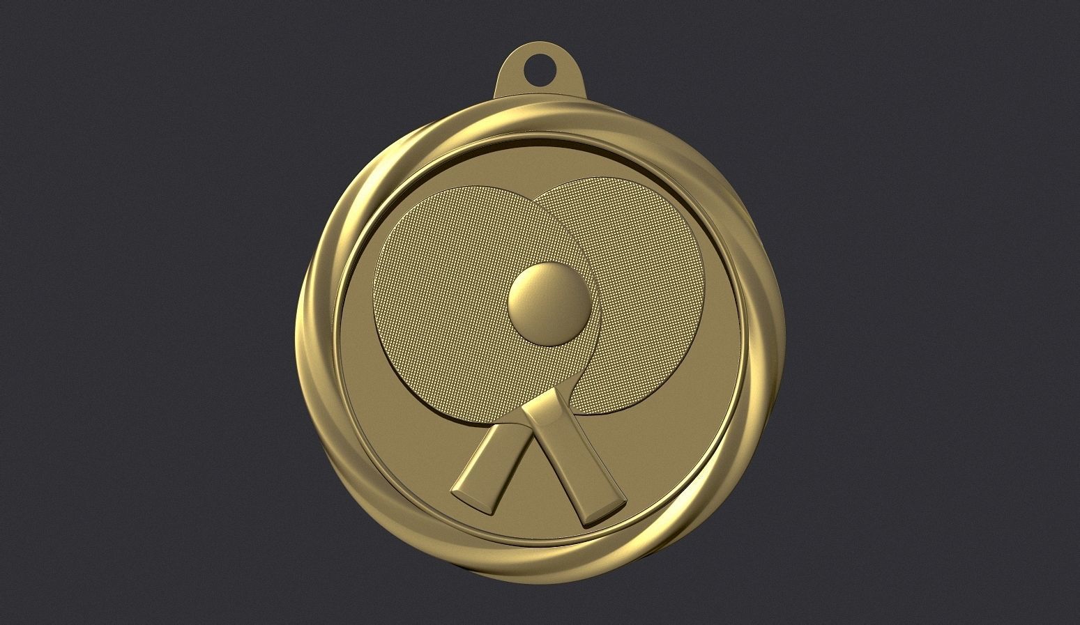 Ping Pong Award Medal 3D print model_1