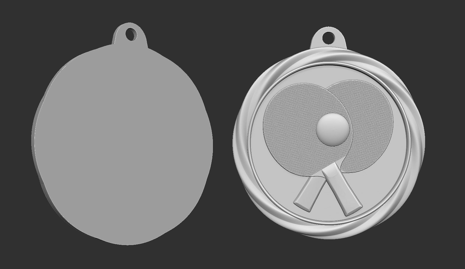Ping Pong Award Medal 3D print model_6