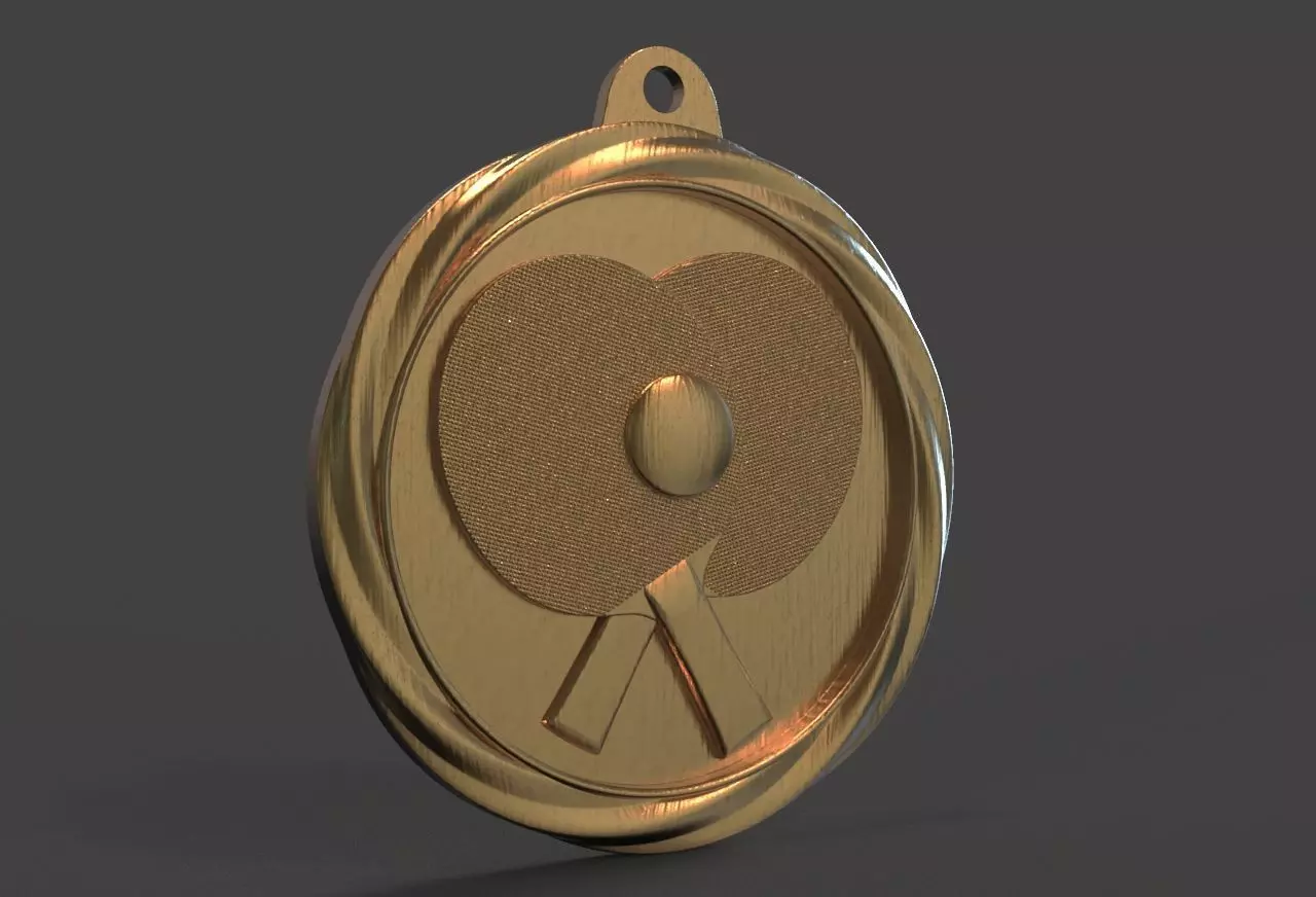 Ping Pong Award Medal 3D print model_0