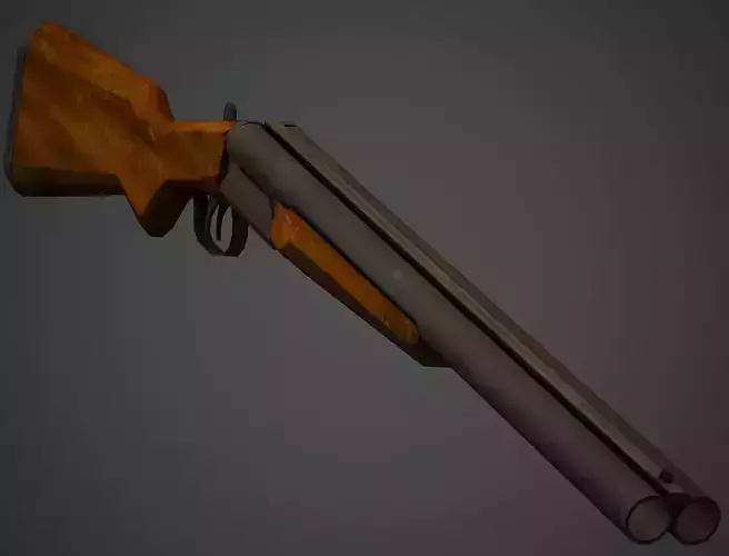 Double Barrel Shotgun - Low Poly Game Ready