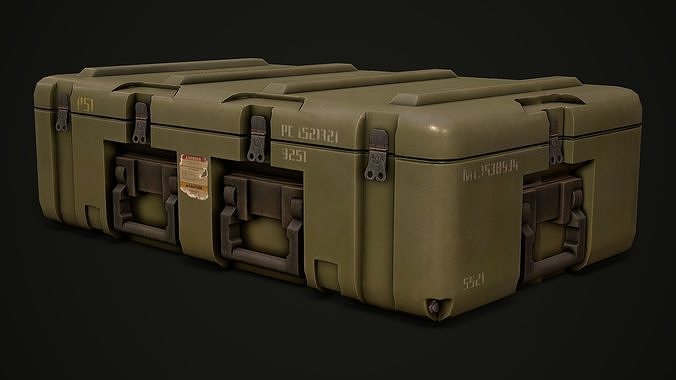 Military Chest Low-poly 3D model