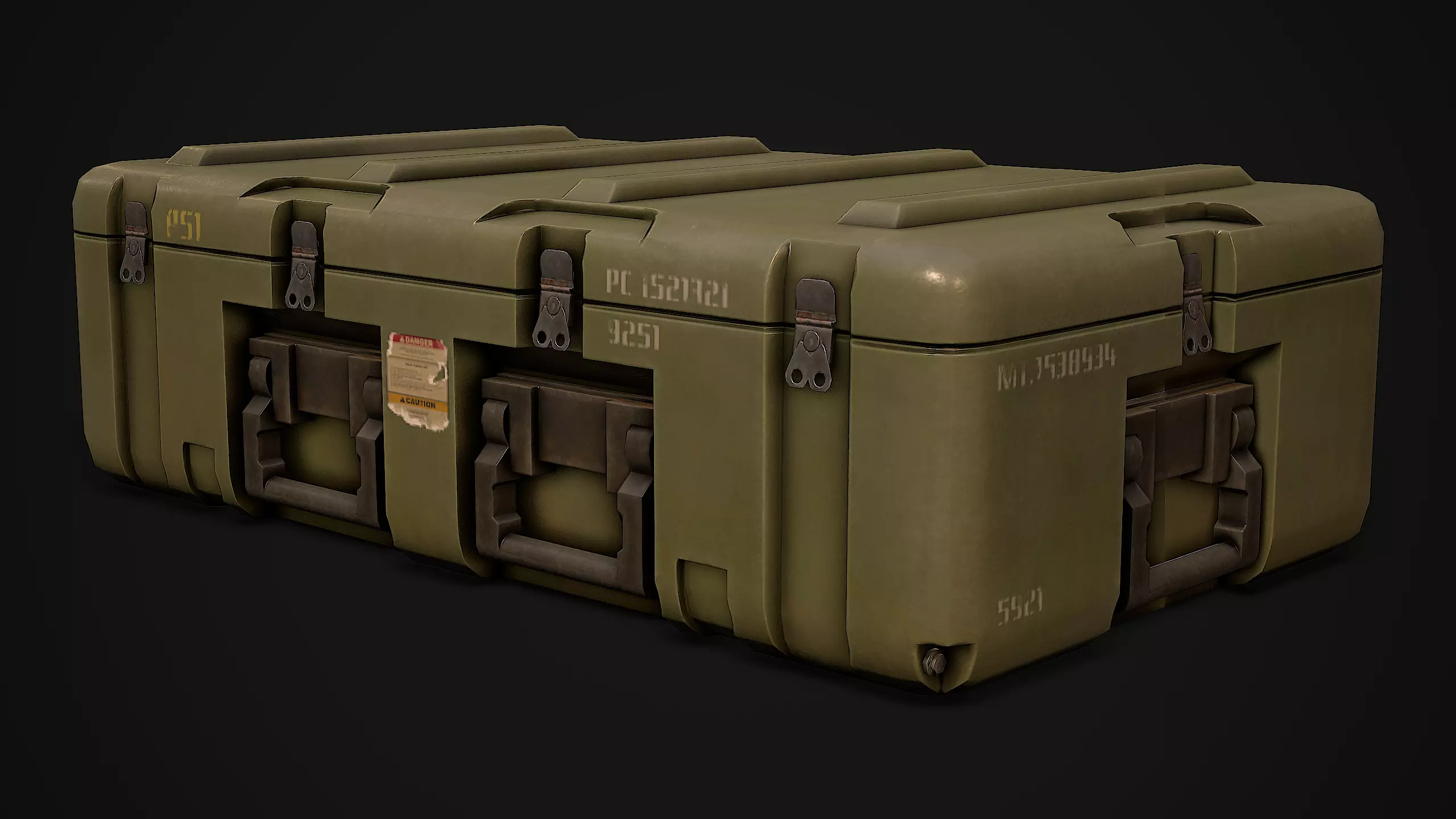Military Chest Low-poly 3D model_0