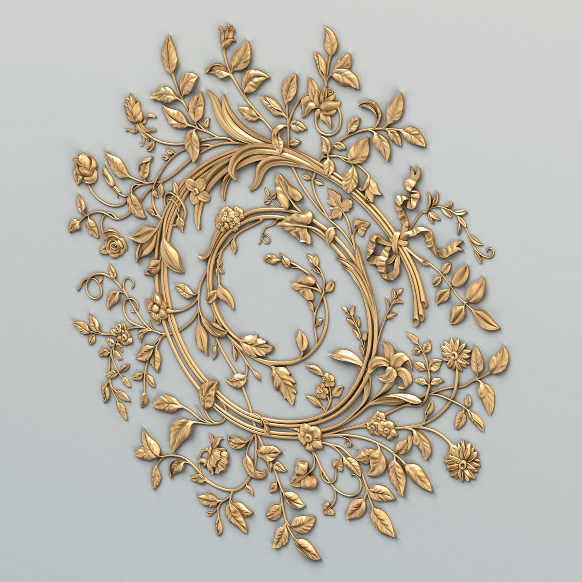 Carved decor central 036 3D model_2